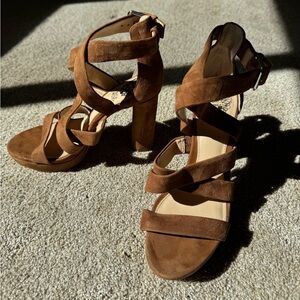 Vince Camuto Tan Suede Heels